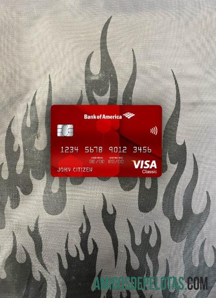 Foto do cartão clássico Visa Bank dos EUA Bank Of America amostra